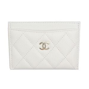 White Soft Caviar Card Holder